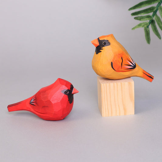 Zea Post Hand Carved Cardinal Bird, Unique Gift for Loved Ones