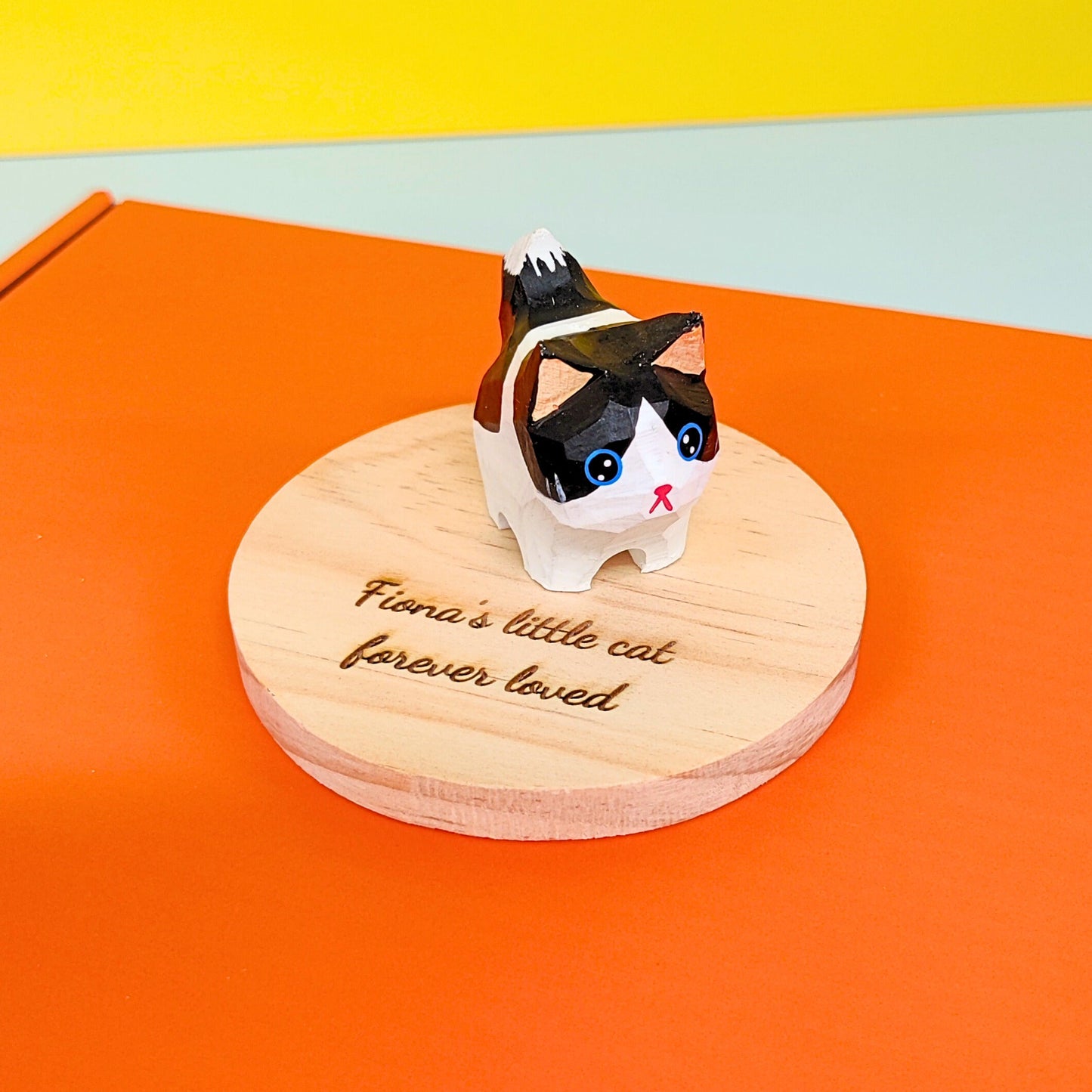 Zea Post Hand-Carved Wooden Cats, Personalized Gift for Cat Lovers