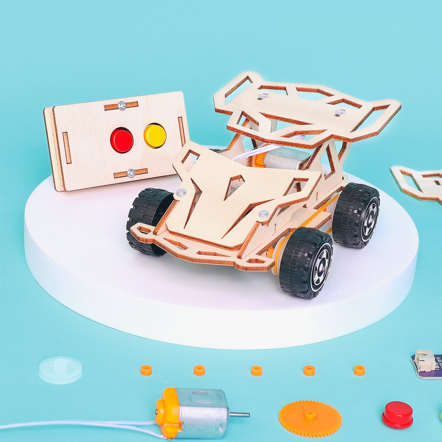 Zea Post Infrared Remote Controlled Car DIY Kit, Educational STEM Toy