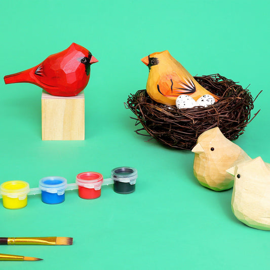 Zea Post Hand-Carved Cardinal Bird DIY Painting Kit – Nature-Inspired Decor & Gifts