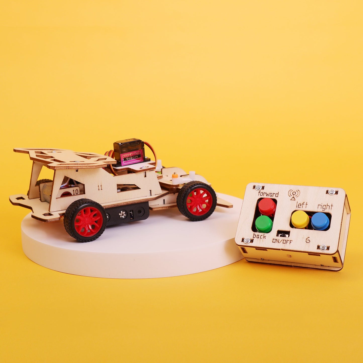 Zea Post Steering Remote-Controlled Car DIY Kit, Educational STEM Toy