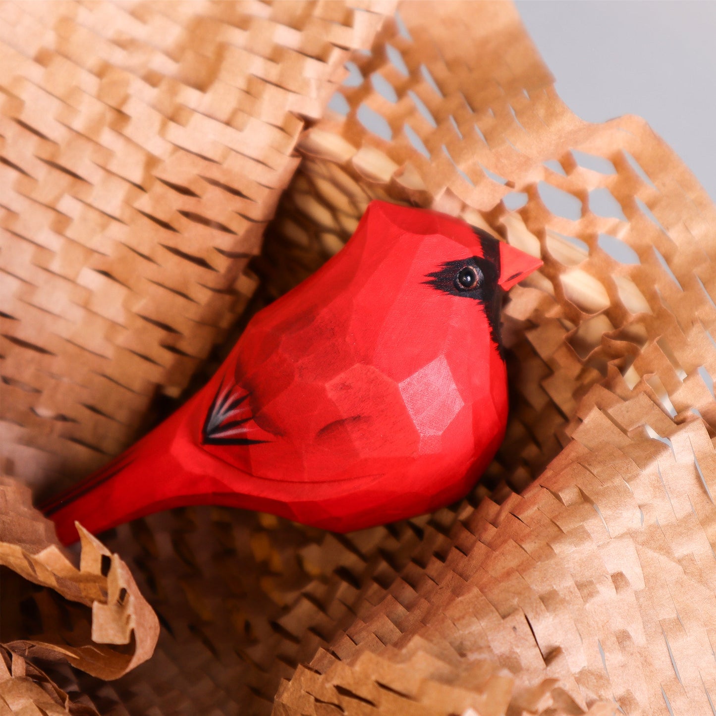 Zea Post Hand Carved Cardinal Bird, Unique Gift for Loved Ones