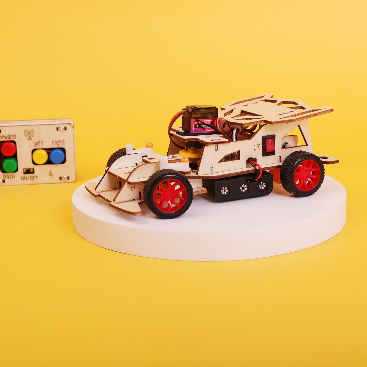 Zea Post Steering Remote-Controlled Car DIY Kit, Educational STEM Toy