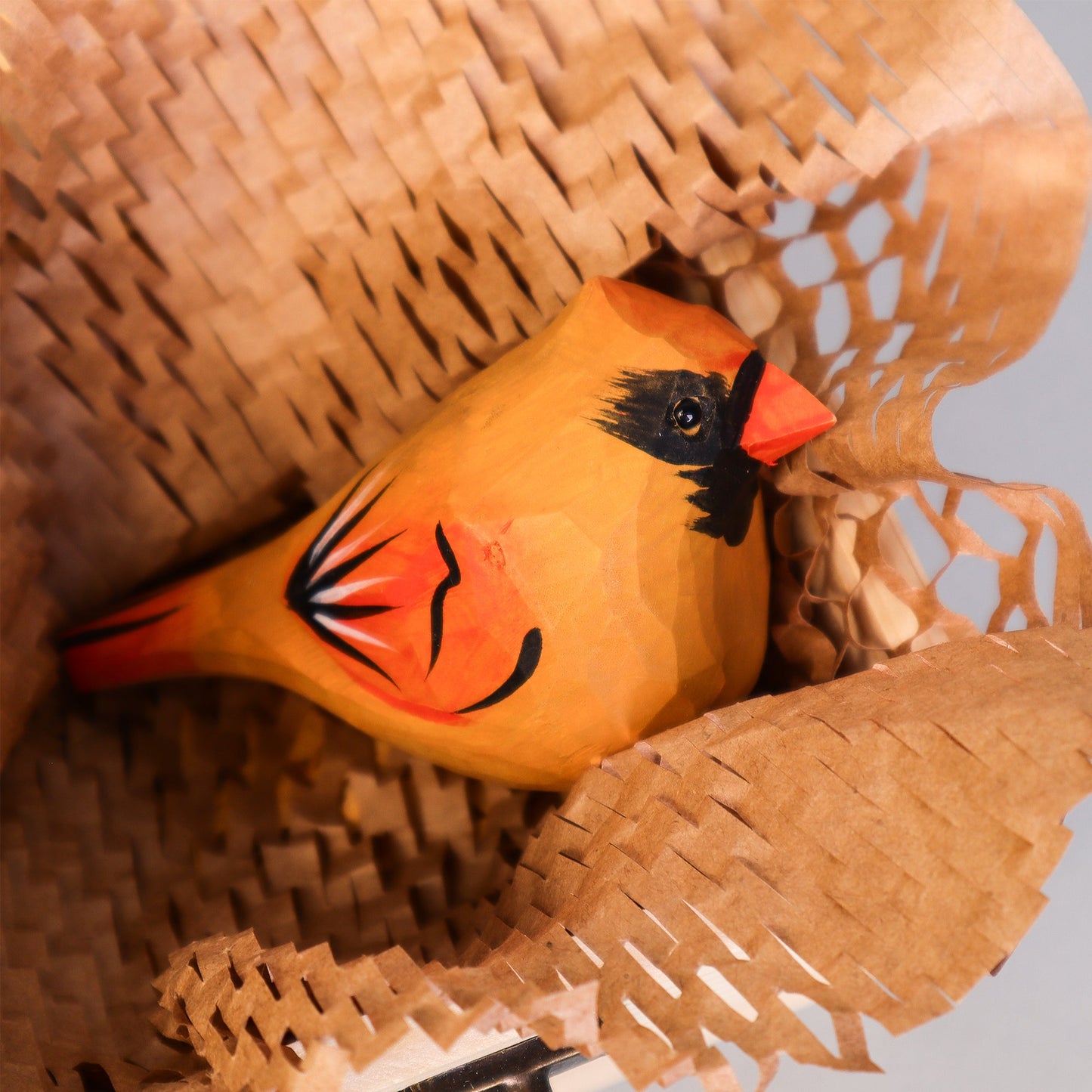 Zea Post Hand Carved Cardinal Bird, Unique Gift for Loved Ones