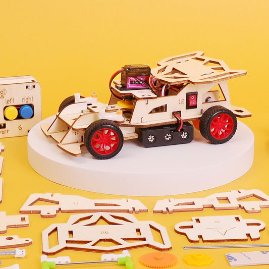 Zea Post Steering Remote-Controlled Car DIY Kit, Educational STEM Toy