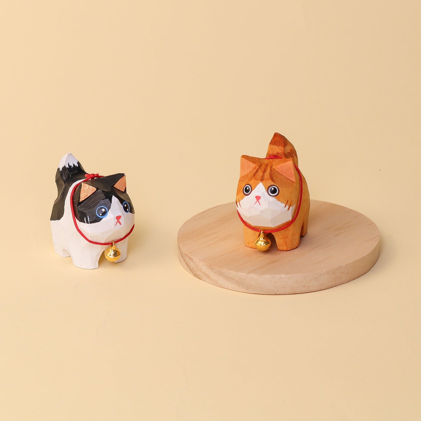 Zea Post Hand-Carved Wooden Cats, Personalized Gift for Cat Lovers