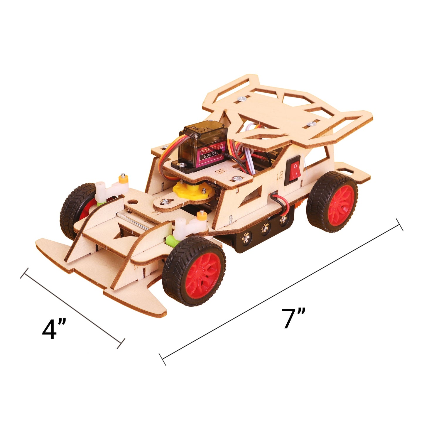 Zea Post Steering Remote-Controlled Car DIY Kit, Educational STEM Toy