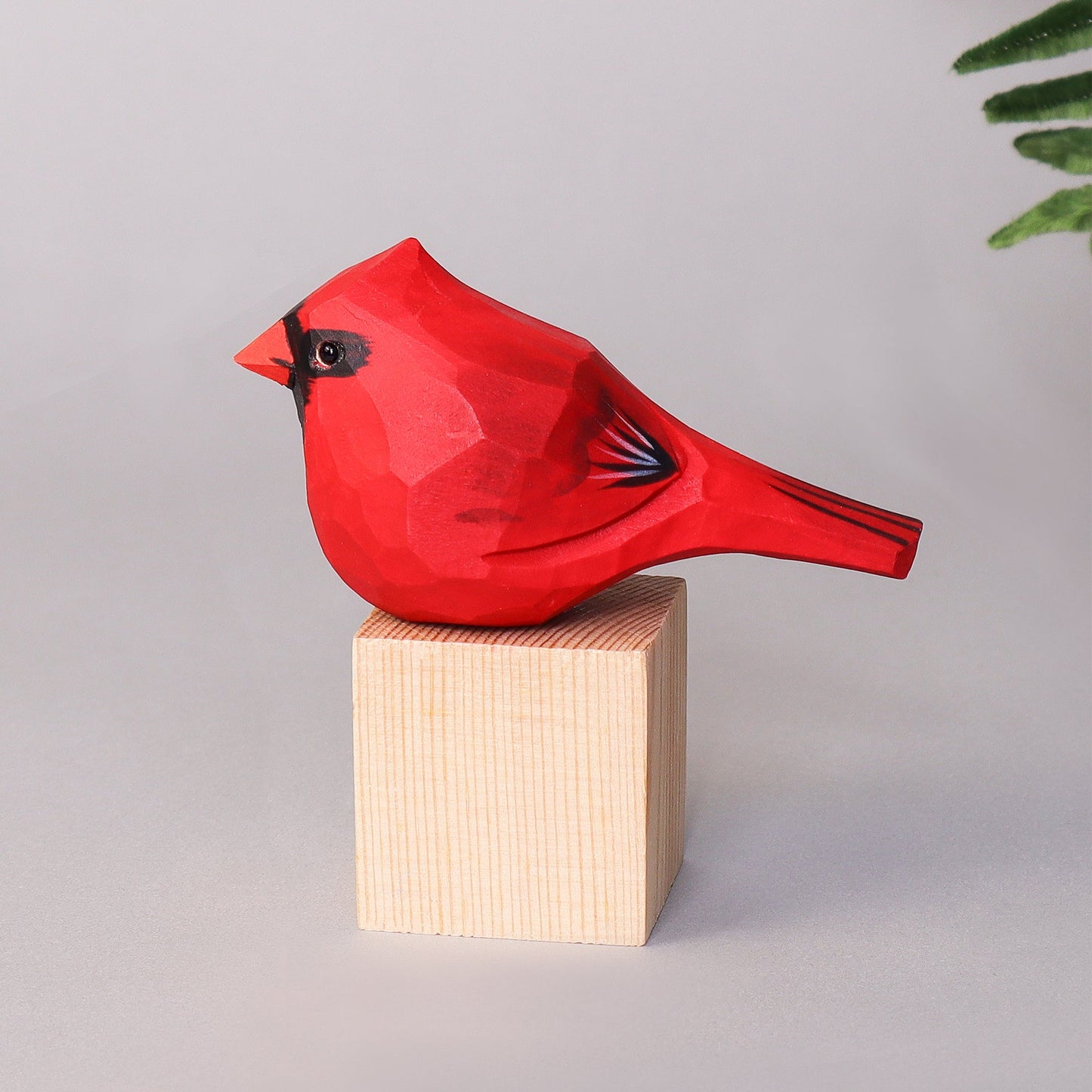 Zea Post Hand Carved Cardinal Bird, Unique Gift for Loved Ones